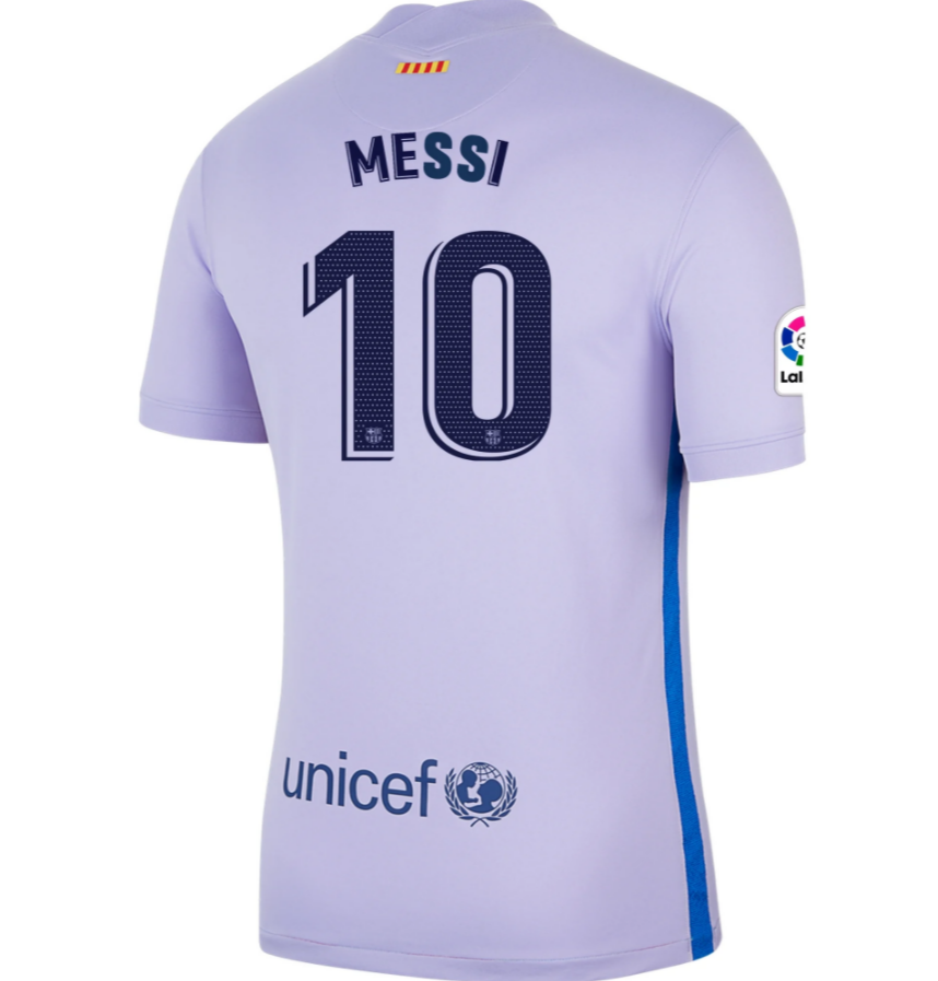 2021/22 Barcelona Away Kit Soccer Jersey with LIONEL MESSI 10 printing